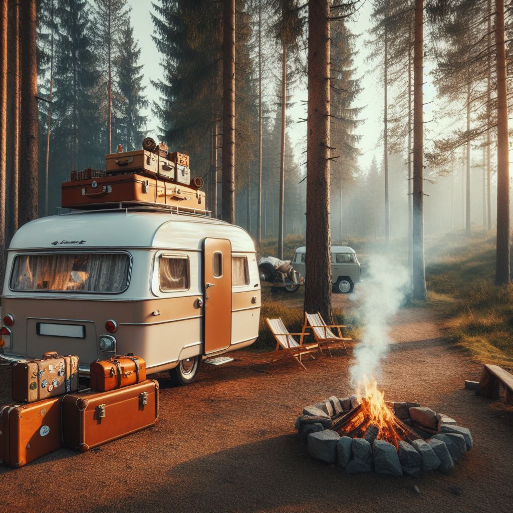 koffer voor in de caravan