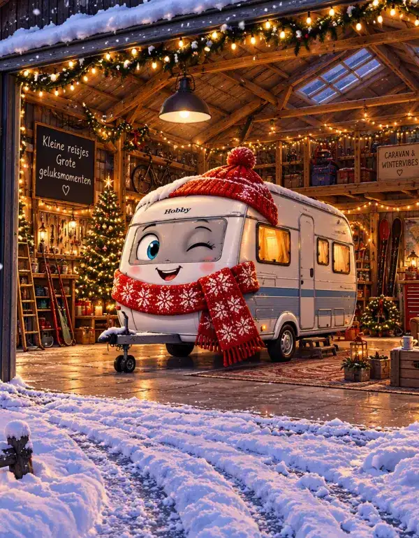caravan in winterstalling